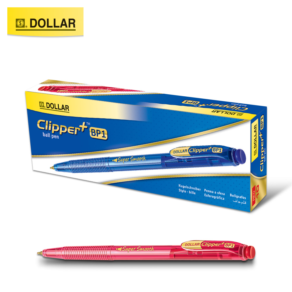DOLLAR CLIPPER BALL PEN RED