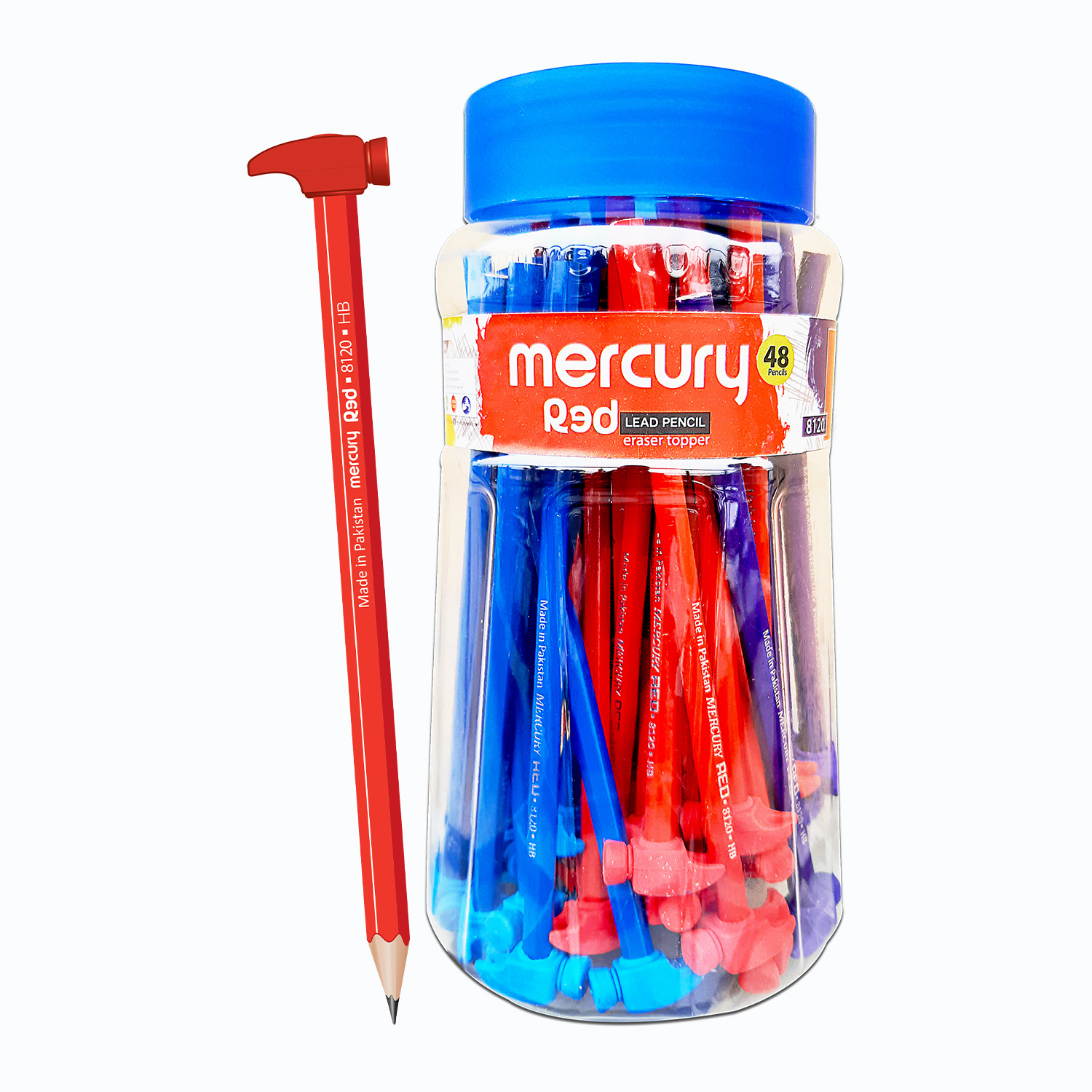 Mercury Red 8120 Lead Pencil Jar 48 Pcs