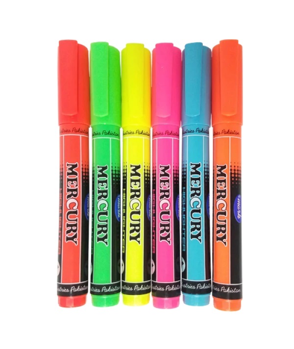 Mercury Text Marker Highlighter Yellow 10 Pcs