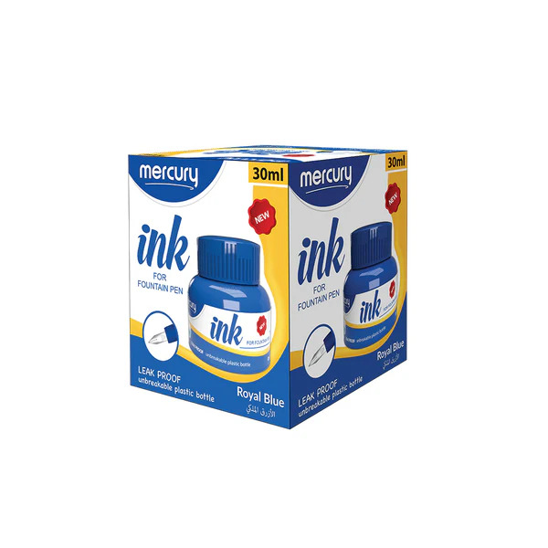 Mercury Fountain Pen Ink 30ml Blue 12 Pcs