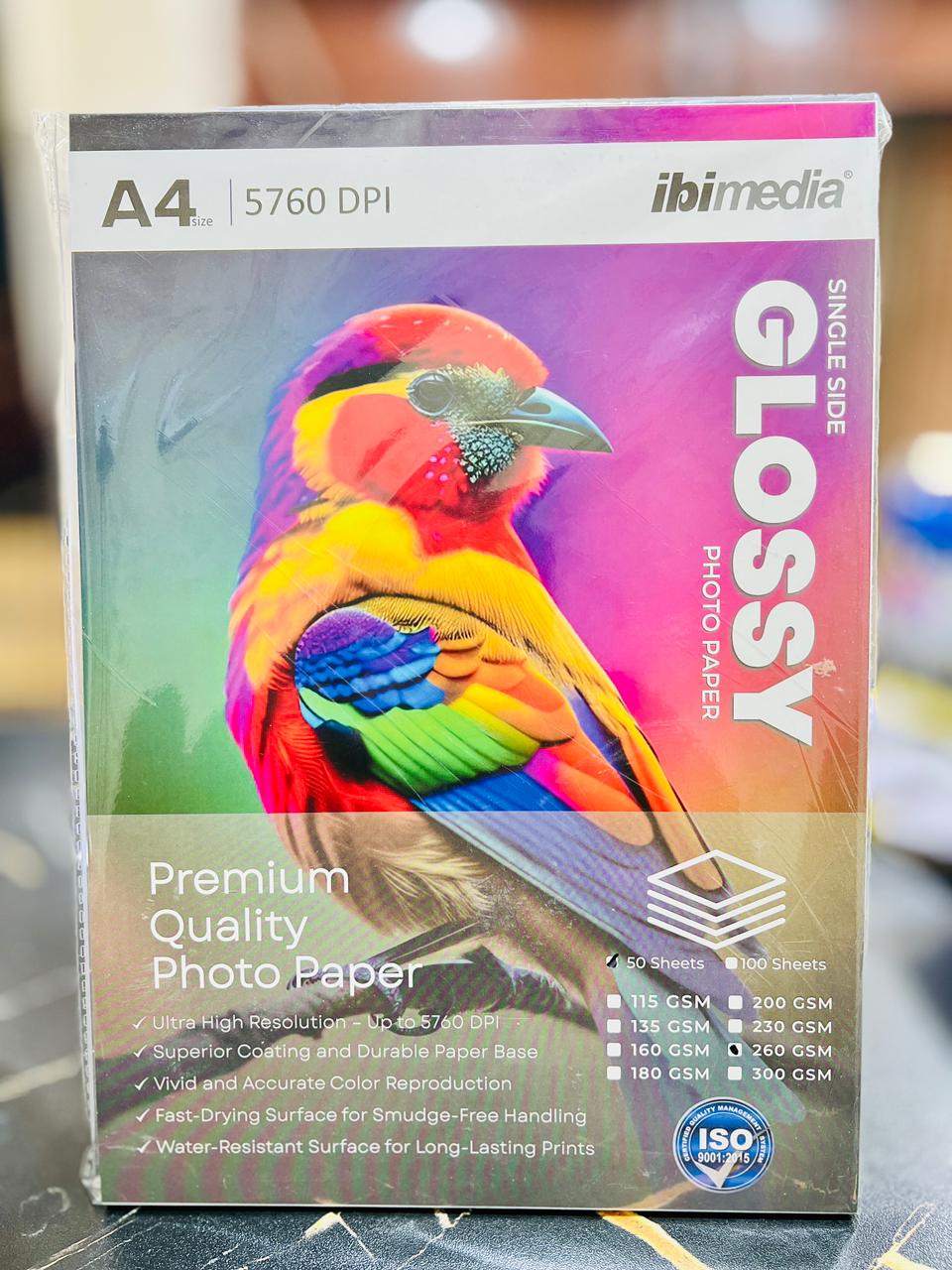 GLOSSY PAPER A4 260GMS 50PCS