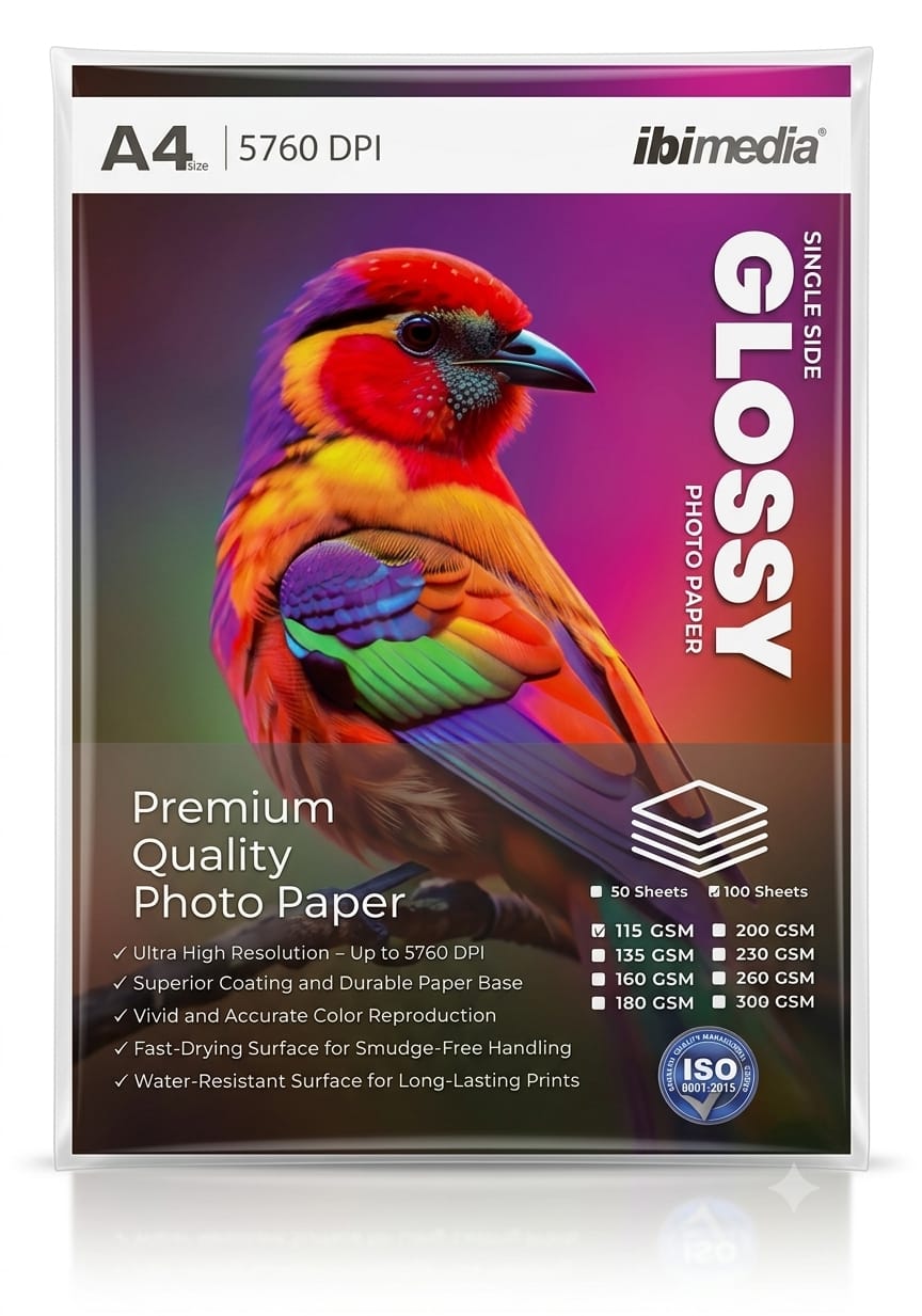 GLOSSY PAPER A4 115GMS 100PCS