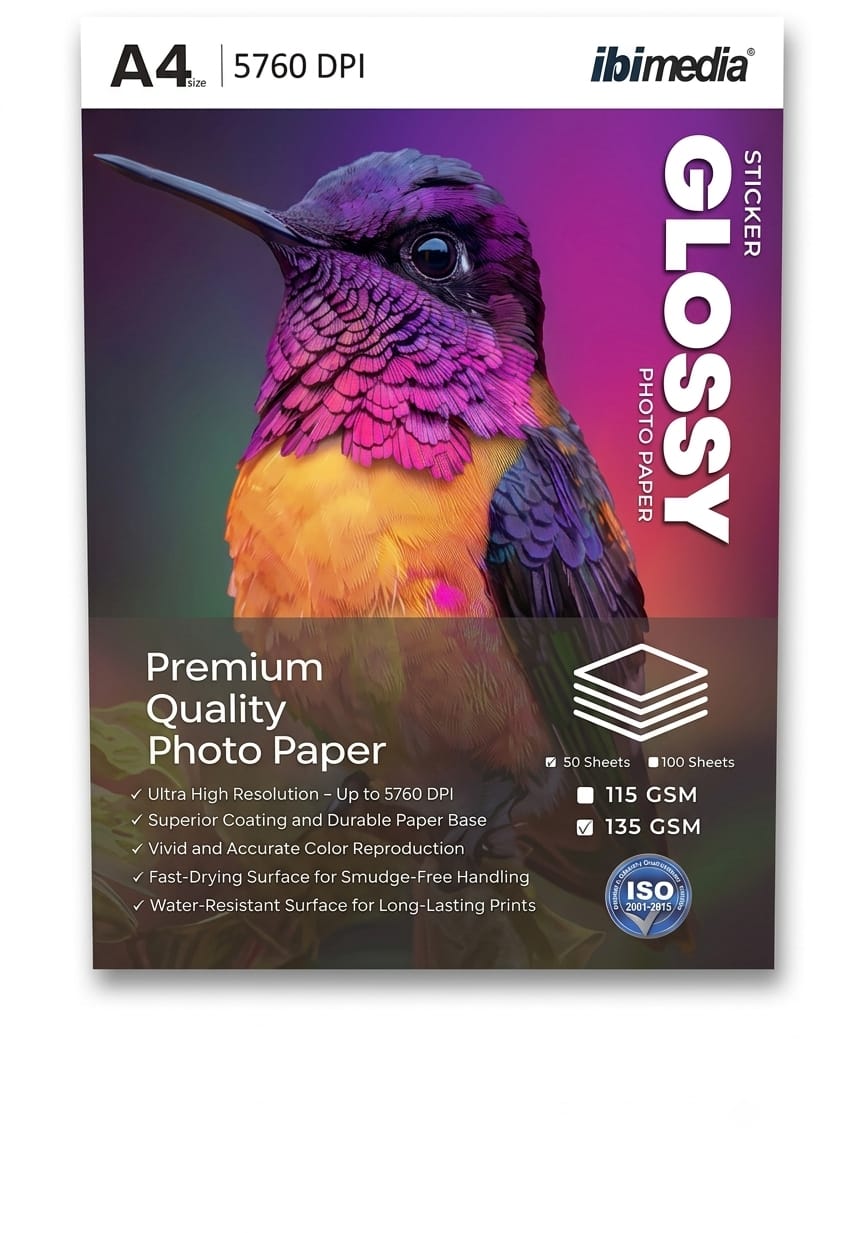 Glossy sticker Paper A4  135GMS