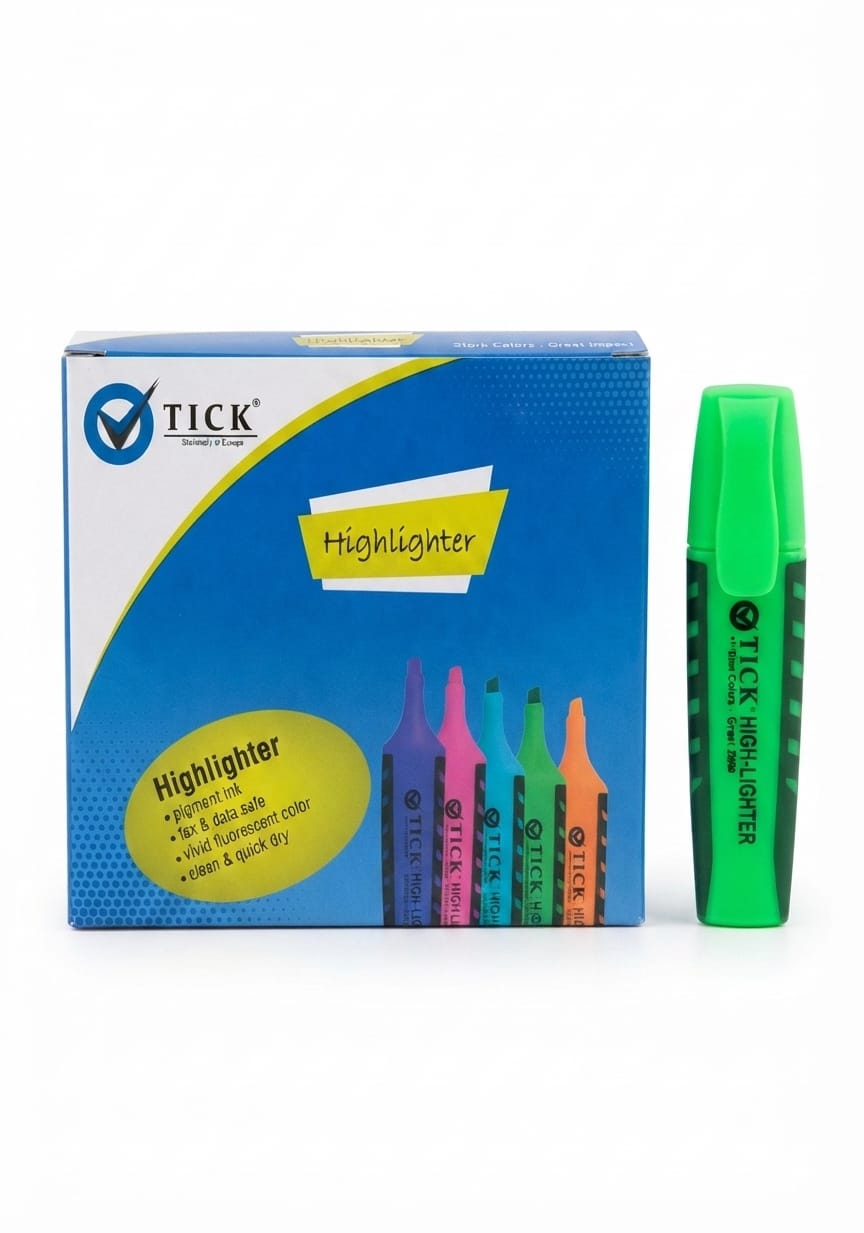 TICK HIGHLIGHTER 12PCS GREEN