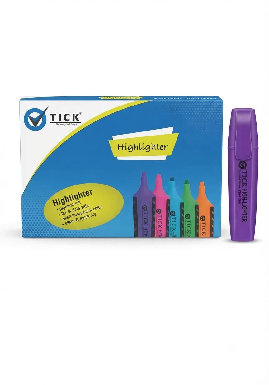 TICK HIGHLIGHTER 12PCS PURPLE